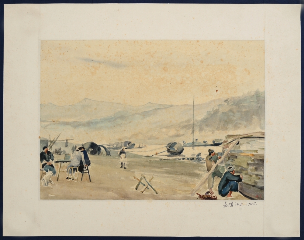 戴泽,嘉陵江上3,1945,纸本水彩 916462829654716687