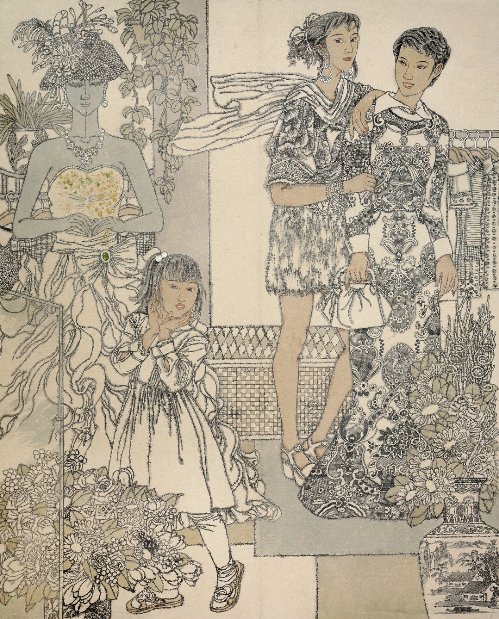 22吴磊,编织幸福,200X160cm,2014年8月,纸本工笔重彩.jpg 916462829654716853