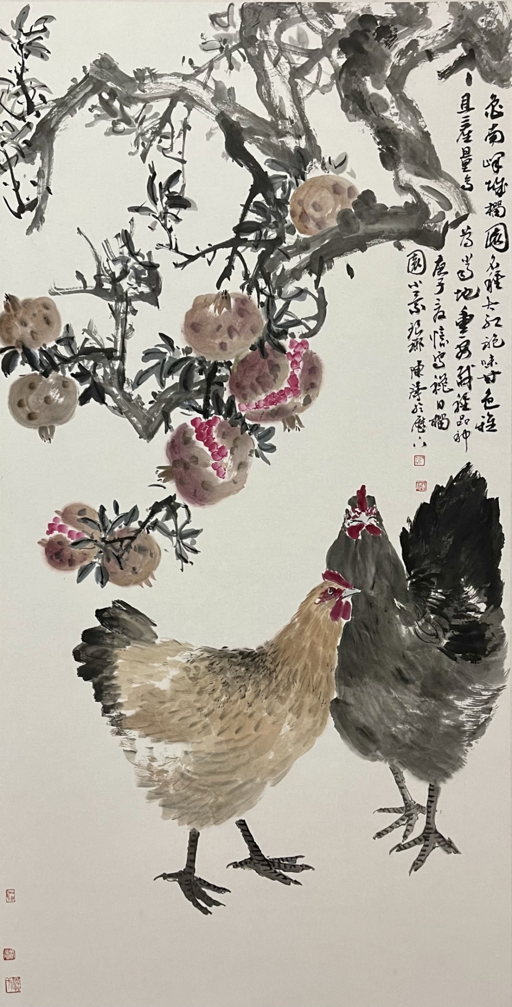 28陈涛,榴园深处有人家,136×68cm,2022,纸本水墨.jpg 916462829654716865