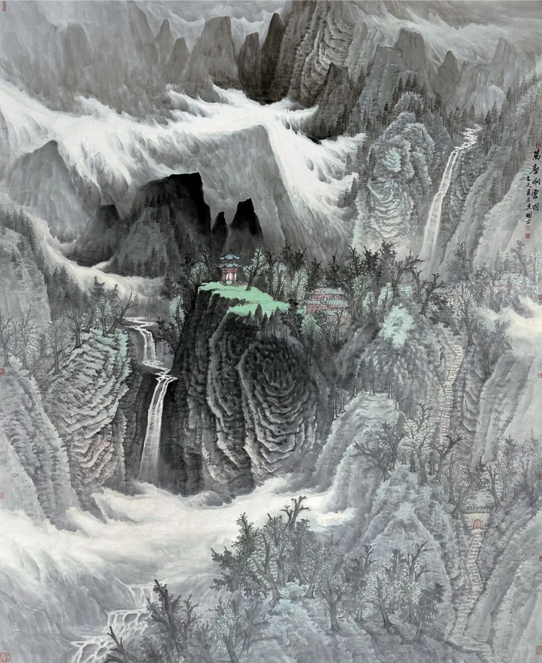 曾先国《万壑响云图》230cm×190cm