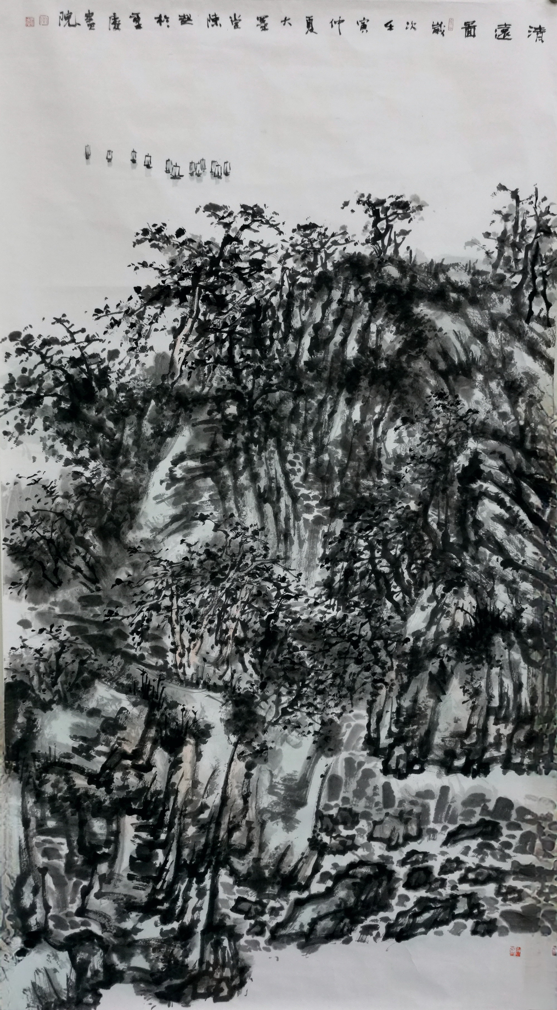 5-1陈起《清远图》中国画 180×96cm 2022