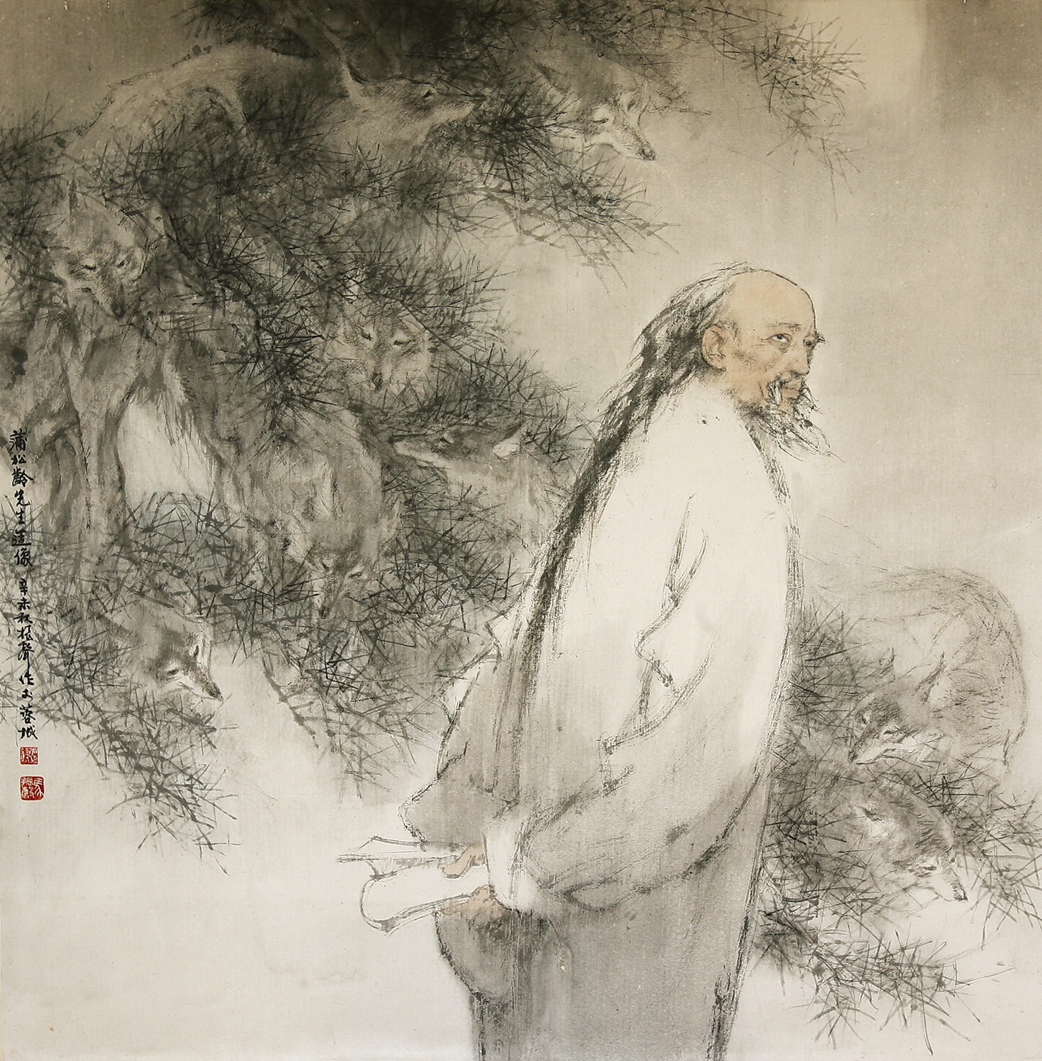 5聊斋 马振声 中国画 100×100cm 1991年