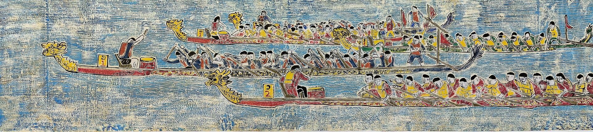 江上行舟 版画 163cm×42cm 2025年