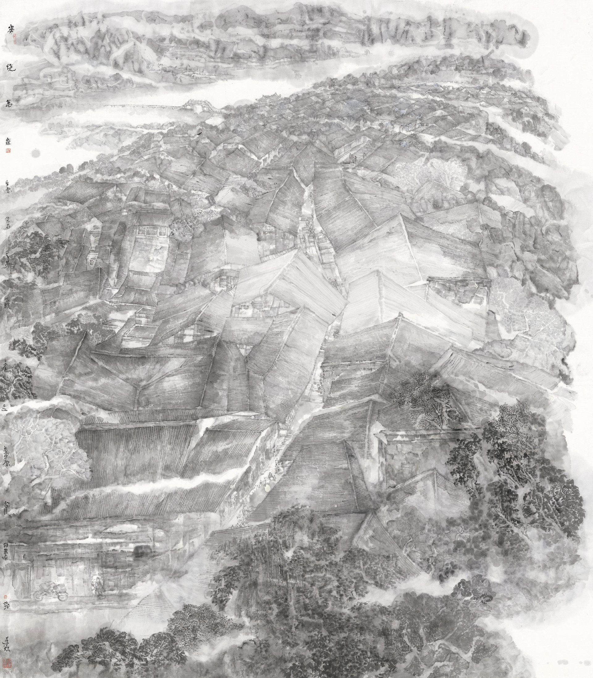 2.邓建强《雾绕万灵》240×200cm中国画2023年(入选文旅部、中国文联、中国美协主办的第十四届全国美展)