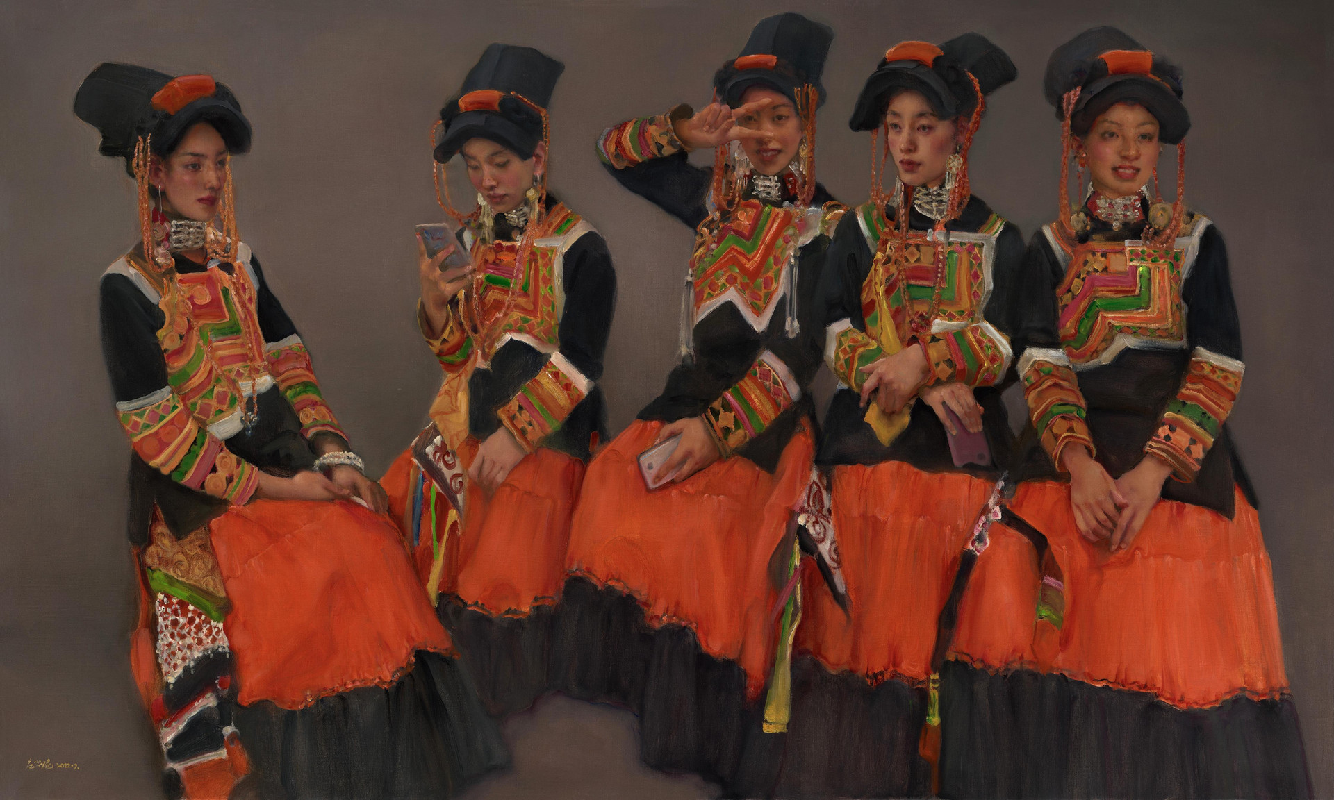 3.庞茂琨《黄金时光》120×200cm油画2022年(入选文旅部主办的第十三届中国艺术节全国优秀美术作品展)