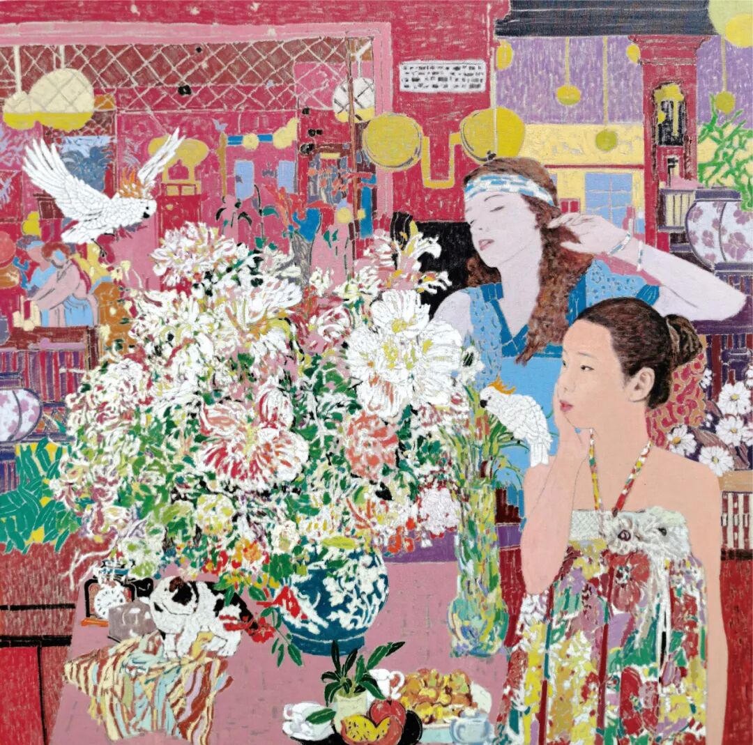 高连保《春风春雨花经眼》120cm×120cm