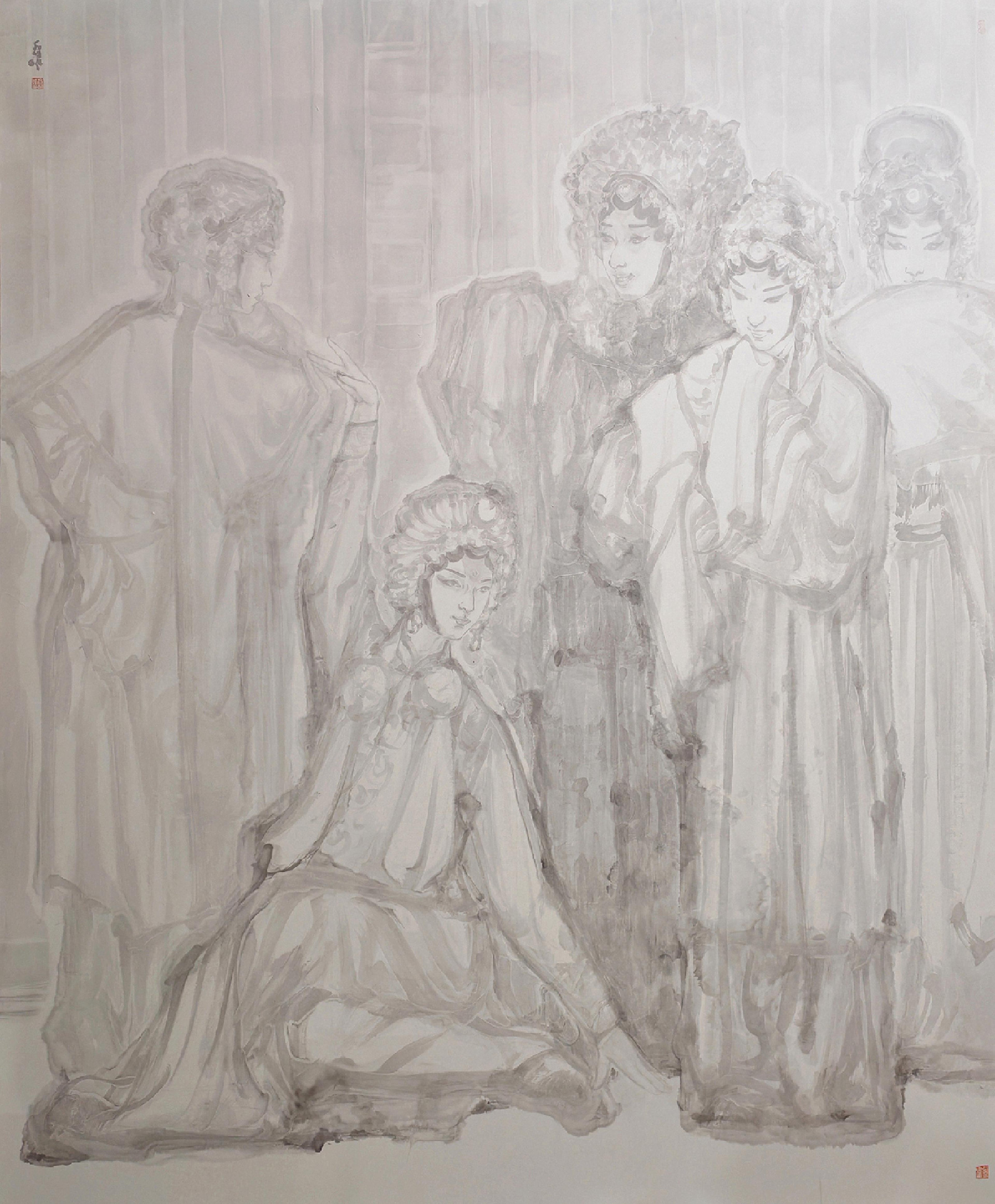 13高冠峰《梨园川剧新韵——川剧之花2》中国画240X200cm2026