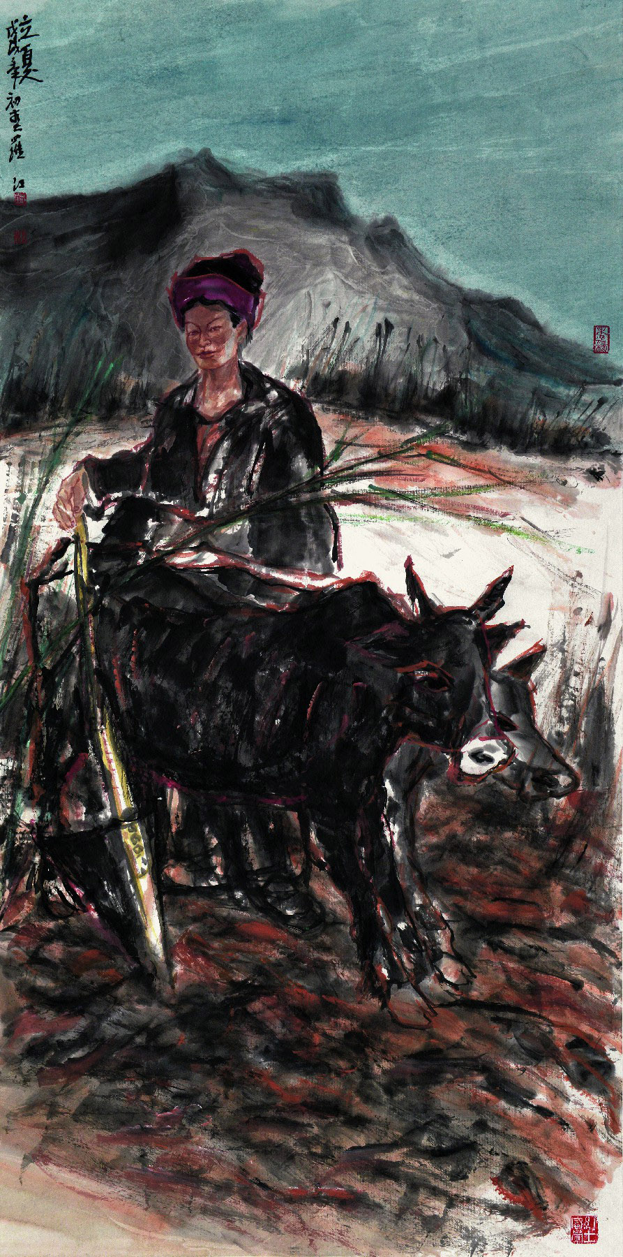 1、罗江 《立夏》 中国画 138cm×69cm 2018年