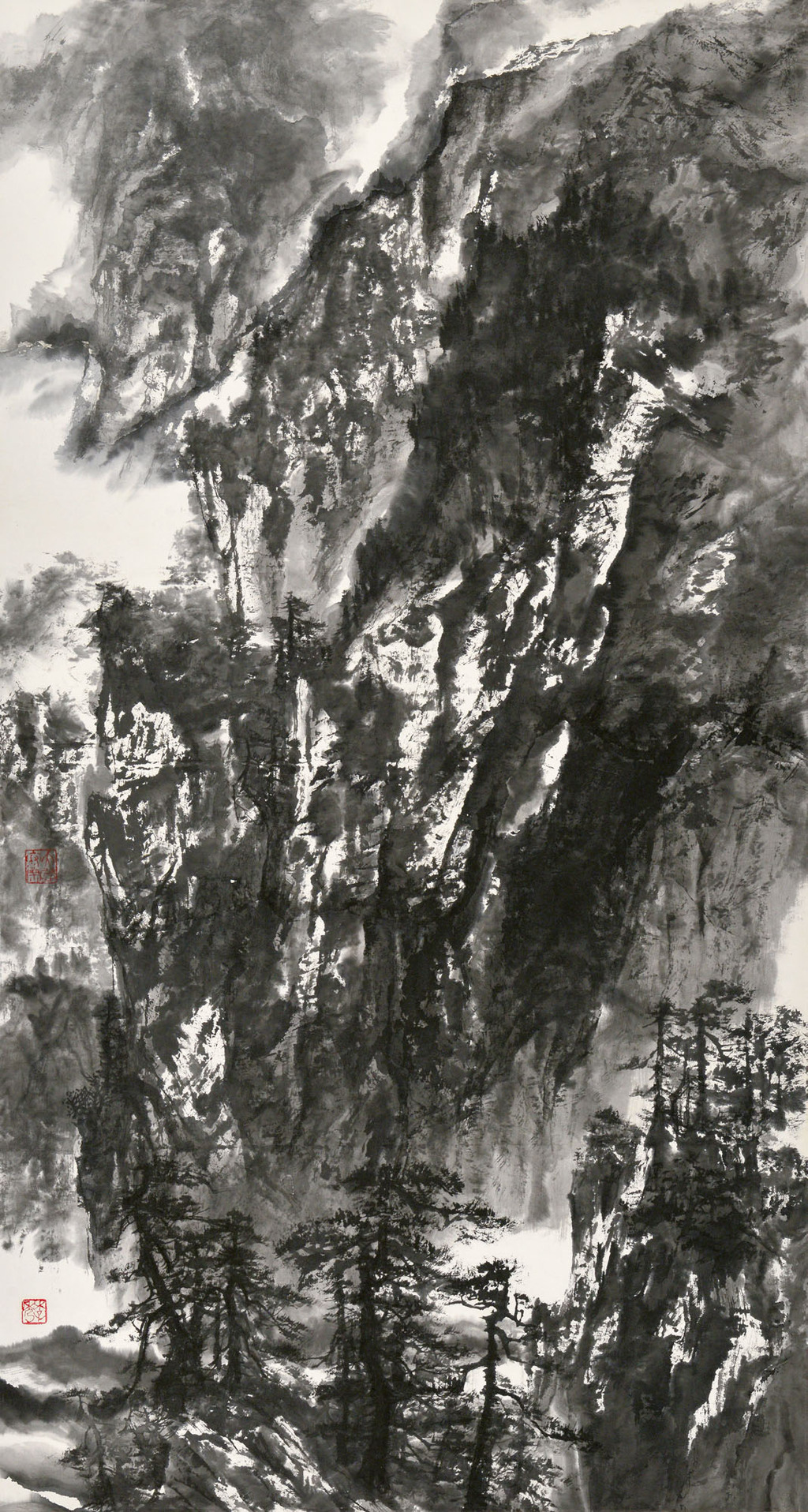 8、李秀 《横断山水之四》 中国画 180cm×96