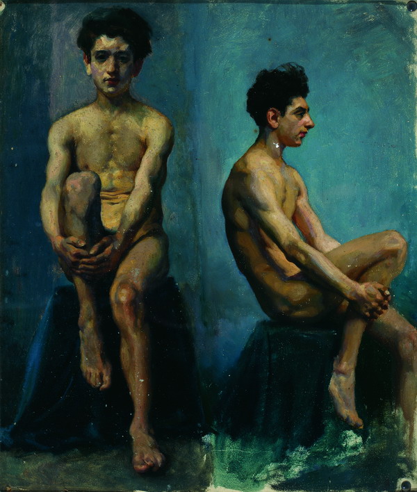 徐悲鸿 男人体正侧面速写 52×44cm 布面油彩 约1924年 中央美术学院美术馆藏-2M