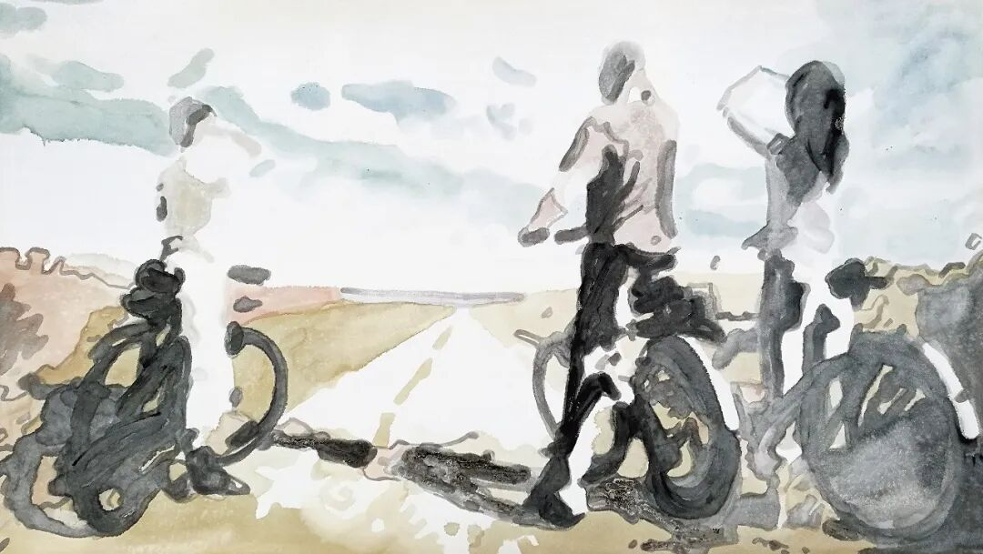 1《远方》 综合材料160cm×90cm 2018
