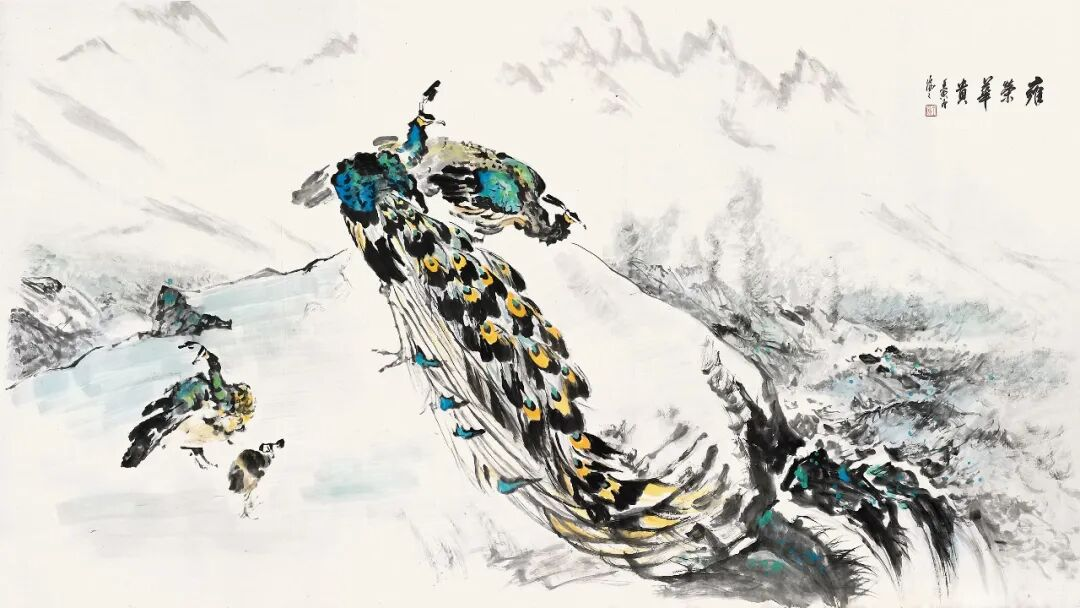 4《雍荣华贵》 中国画 221cm×124cm 2022