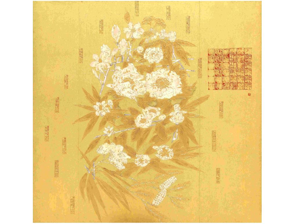 23广东画院  林蓝《天长地久》200x200cm纸本设色2001年