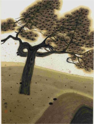 32广东画院 何馥君《泰山松--2》纸本水墨45.5cm×34.5cm2023年