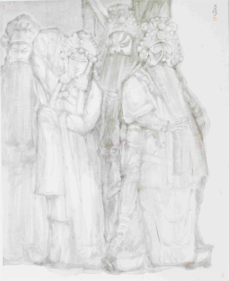 15重庆画院 高冠峰《民族瑰宝之水墨梨园》180x145cm 中国画
