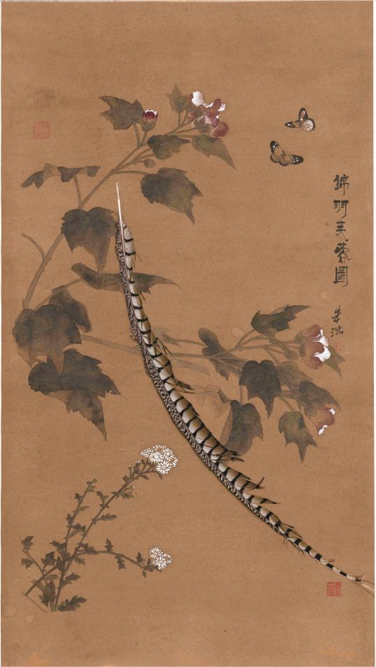5重庆画院 朱澄 《锦羽芙蓉图》 综合材料 120cmx70cm 2019