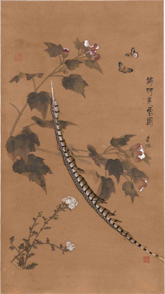 5重庆画院   朱澄 《锦羽芙蓉图》 综合材料 120cmx70cm 2019