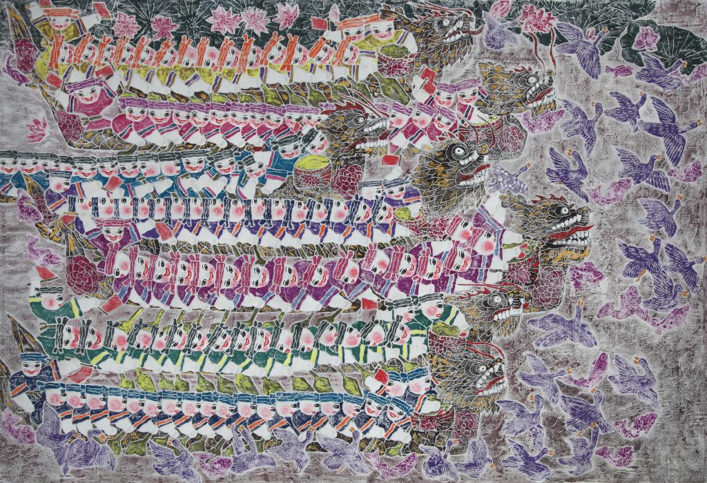 10重庆画院 梁昌华《端阳盛景》 版画 138×93㎝ 2018