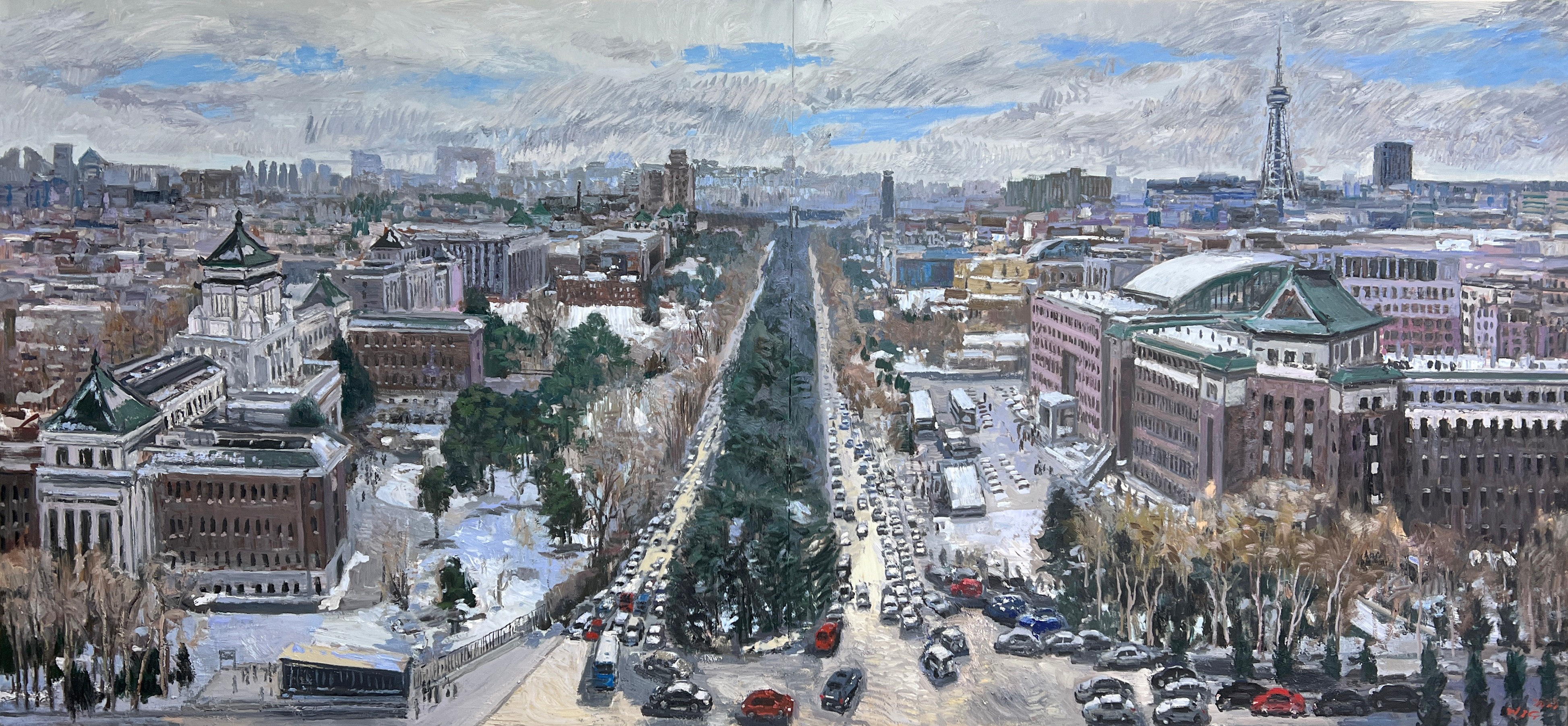 《文化历史街区》440cmx 200cm 油画  2023