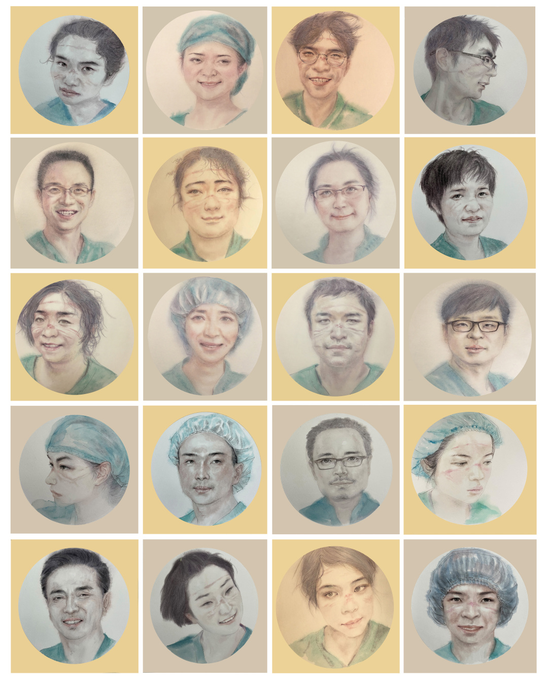 作品完成照片-李杰《青春印迹》 200cm x160 cm  纸本工笔 2022年