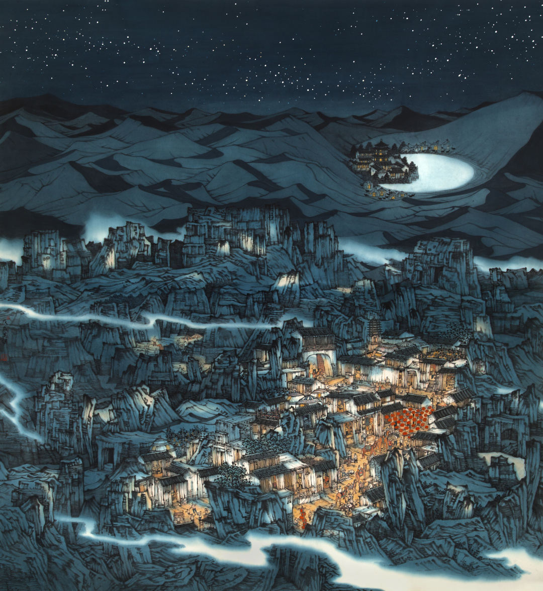 14 《丝路▪夜》关健 194x180cm 中国画 2018