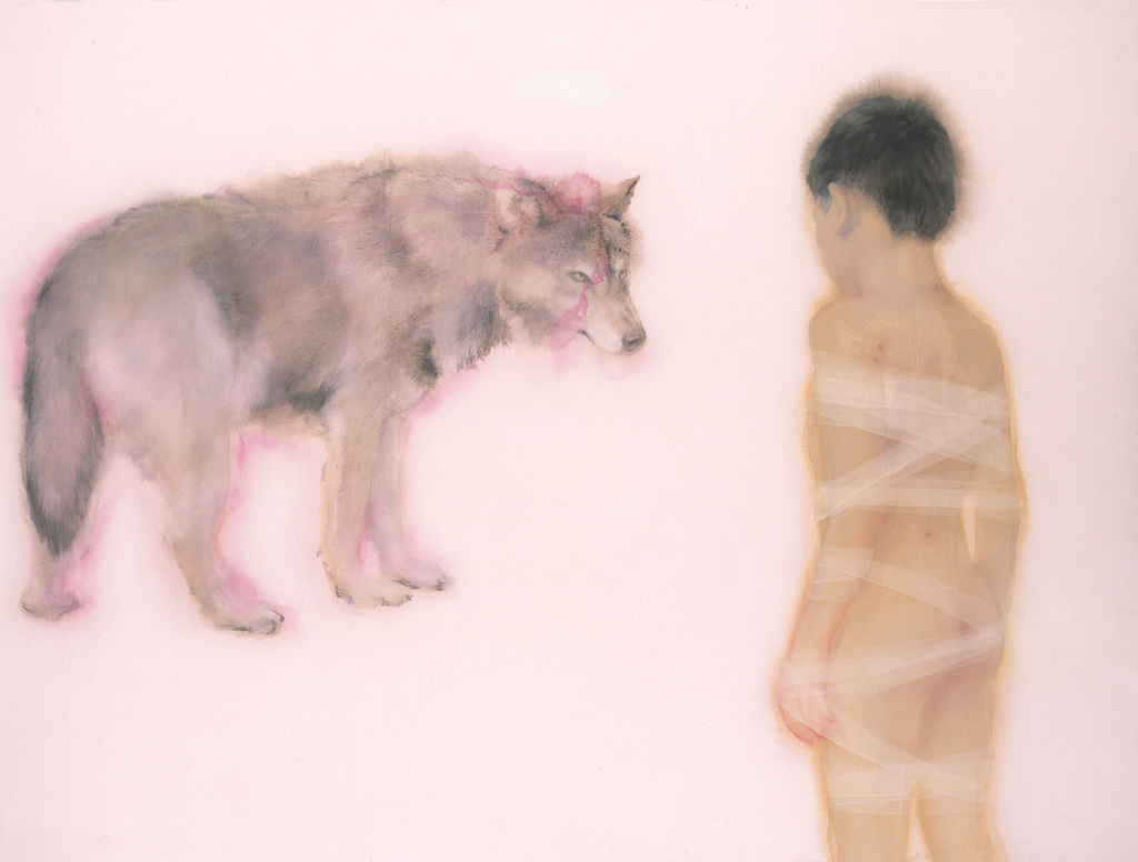 李杰《面对》  150cm x200cm 布面丙烯 2009 