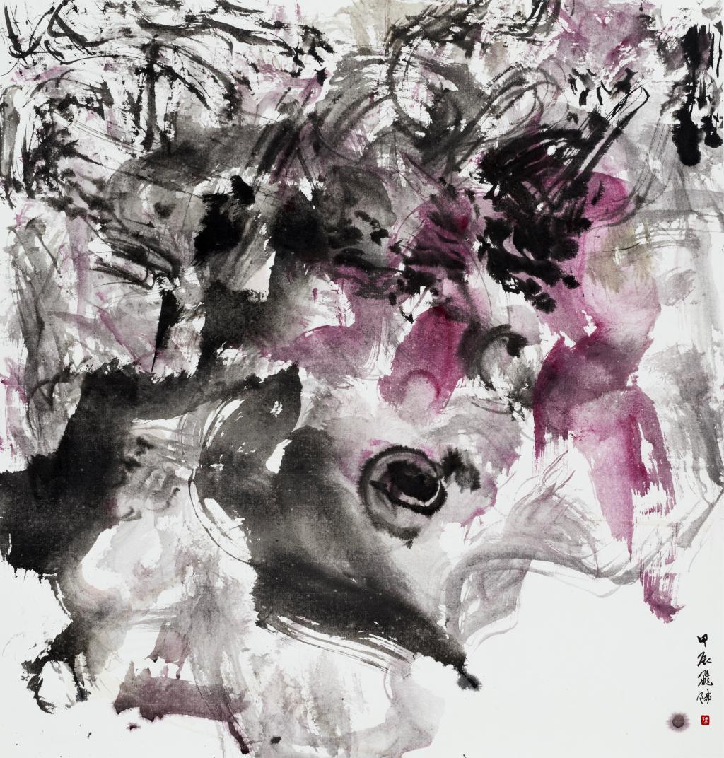 72 王飞阳 遗落的喘息 68×68cm 2024年 纸本水墨 四川美术学院中国画与书法艺术学院本科班