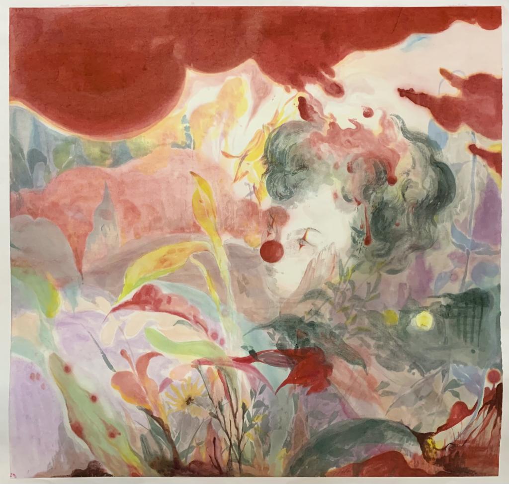 70 曾文静 被折叠的童年记忆 69×69cm 2023年 纸本设色 四川美术学院中国画与书法艺术学院硕士班