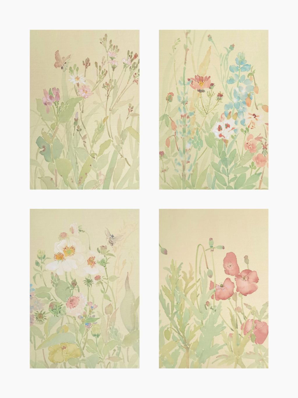 42 陈蓉 春景熙熙 18×28cm×4 2024年 绢本设色 四川美术学院中国画与书法艺术学院硕士班