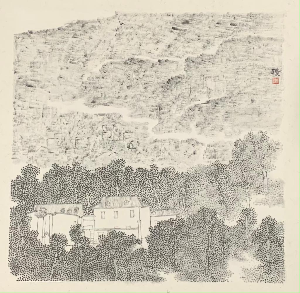 崔剑锋 迹之二 42×42cm 2024年 纸本水墨 四川美术学院中国画与书法艺术学院硕士班