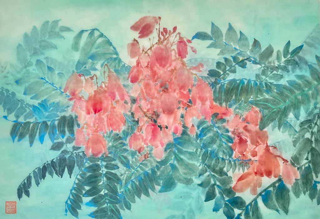 63 崔芸菲 夏去风犹清 30×45cm 2024年 纸本设色 四川美术学院中国画与书法艺术学院本科班
