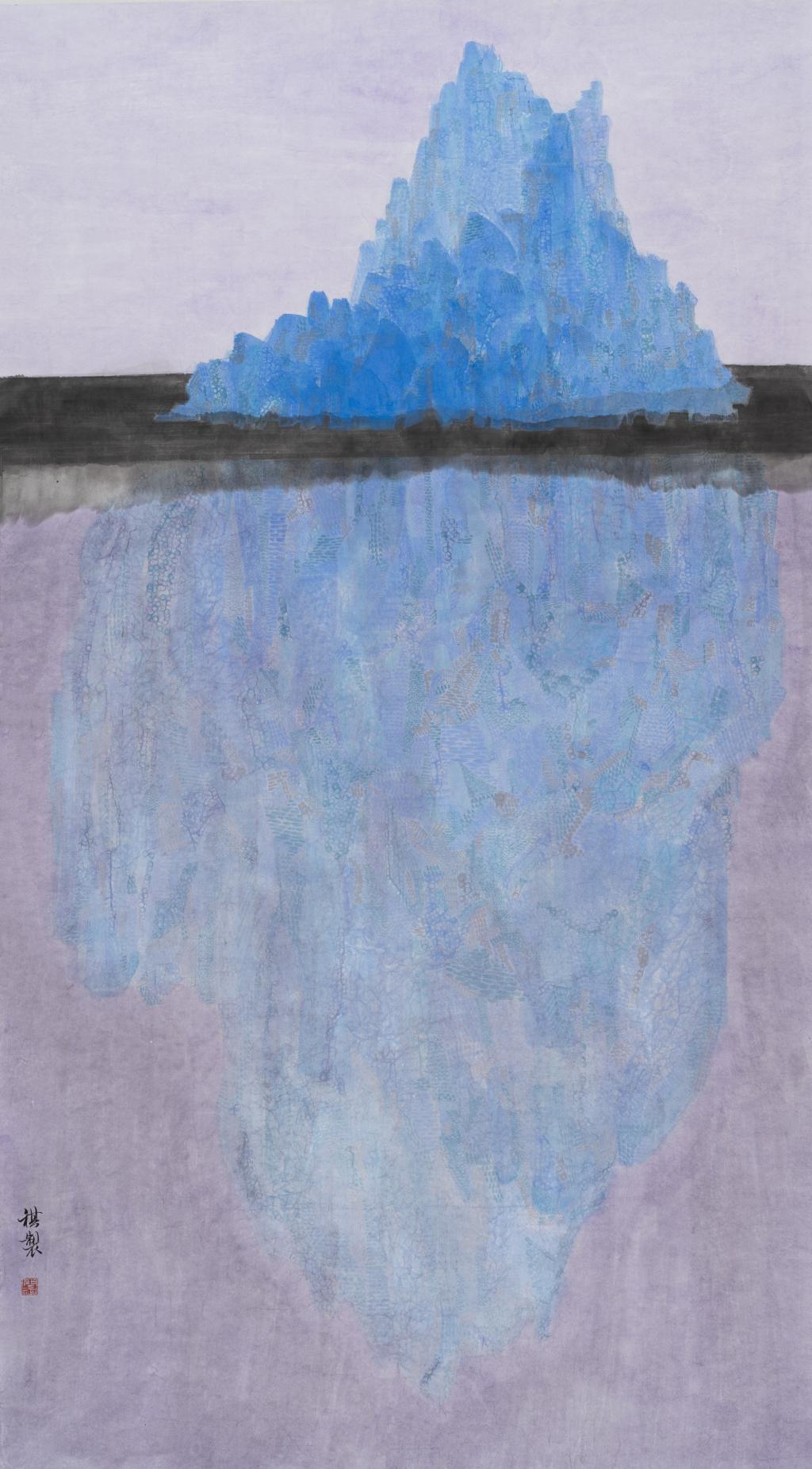 64 闫祺 《孤岛》之一 175×97cm 2023年 纸本设色 四川美术学院中国画与书法艺术学院硕士班
