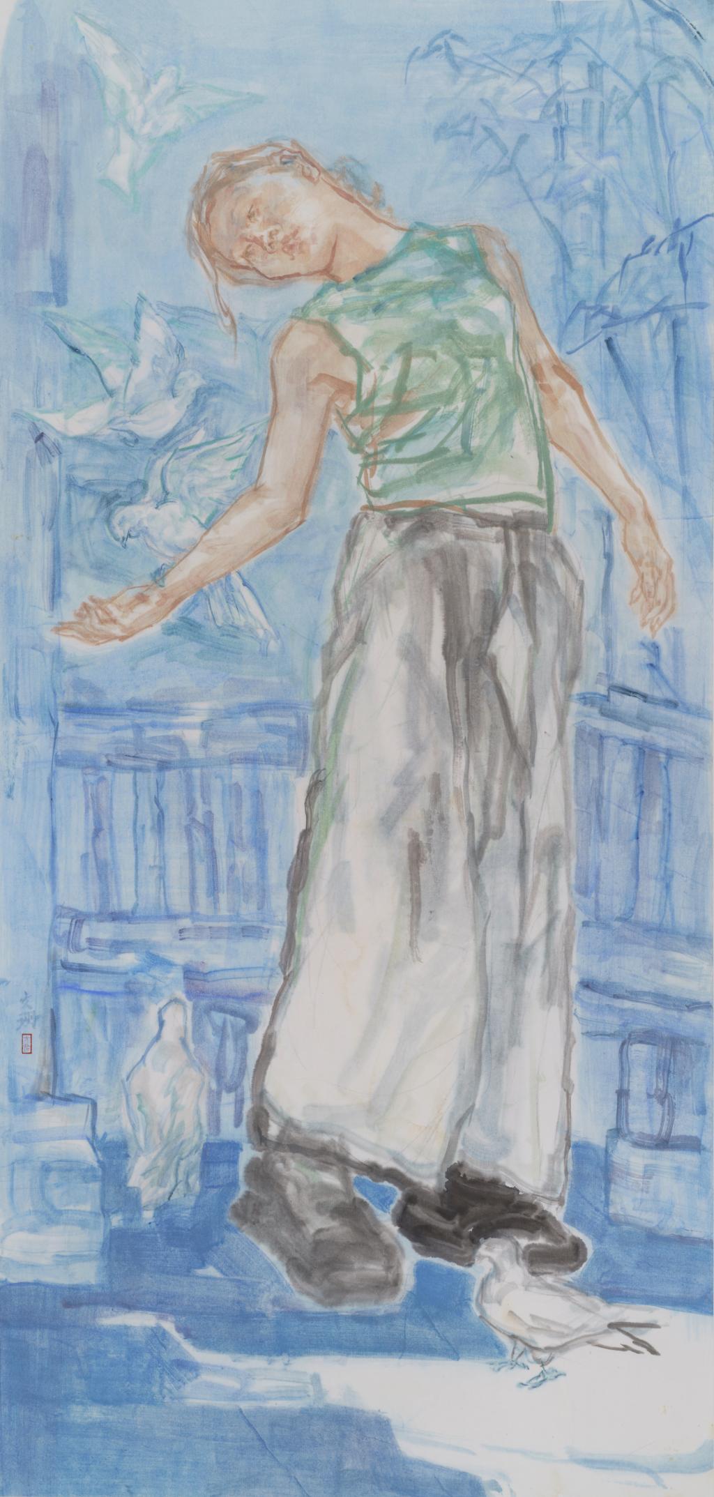 59 马文珊 起舞 138×69cm 2024年 纸本设色 四川美术学院中国画与书法艺术学院硕士班
