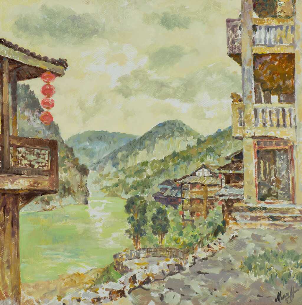 米先科•尼古拉•叶夫根耶维奇 阴天  70×70cm  布面油画  2016年
