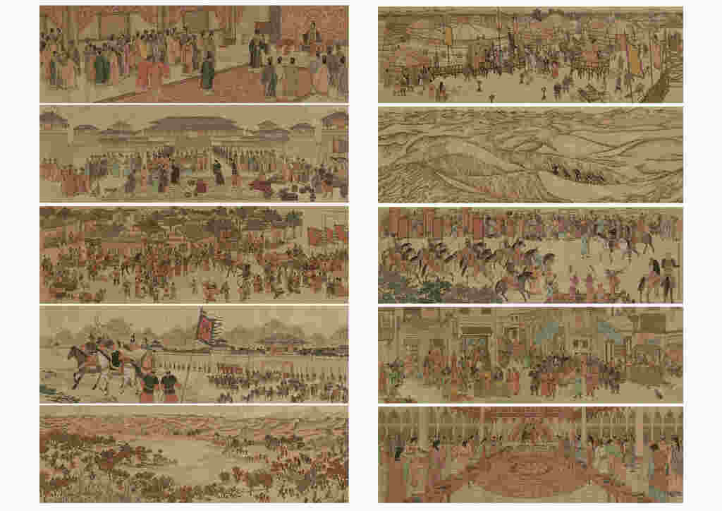《凿空之旅》刘凯   中国画 30×100cm×10幅   2019年