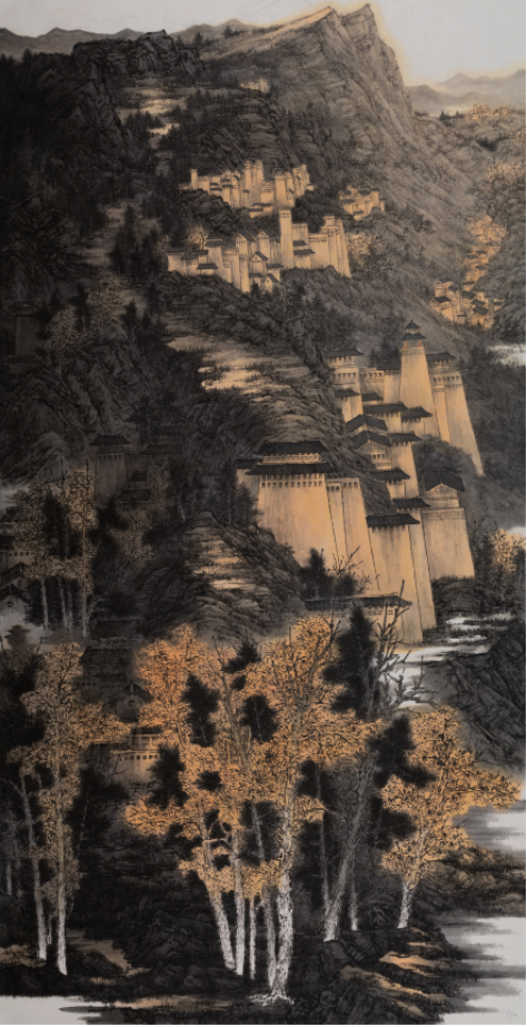 《时代江山之巫峡朝晖》 耿杉 中国画220x124cm  2023年
