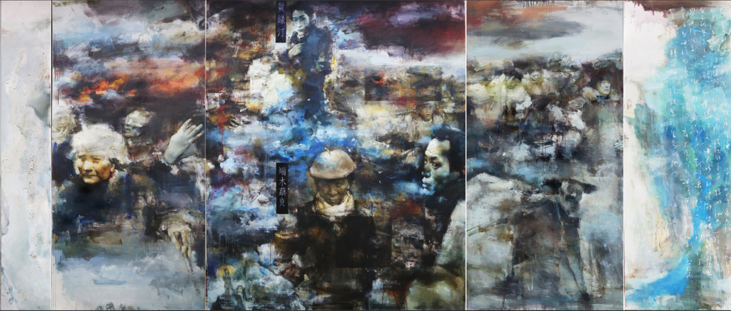 《嘉陵江上》 马一丹  油画  220×530cm   2018年