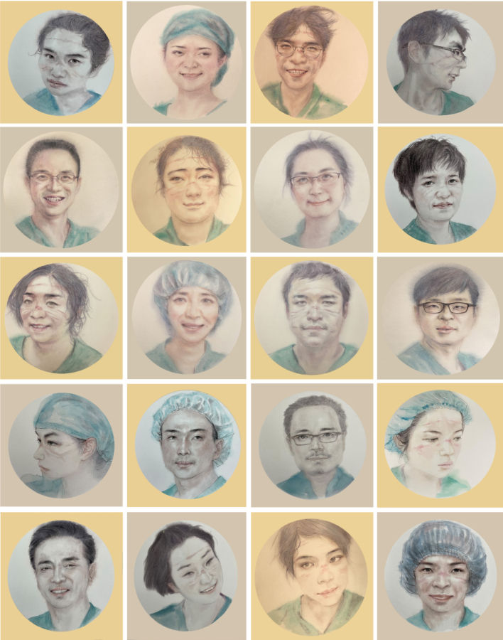 《青春印迹》 李杰  中国画  200x160 cm   2022年