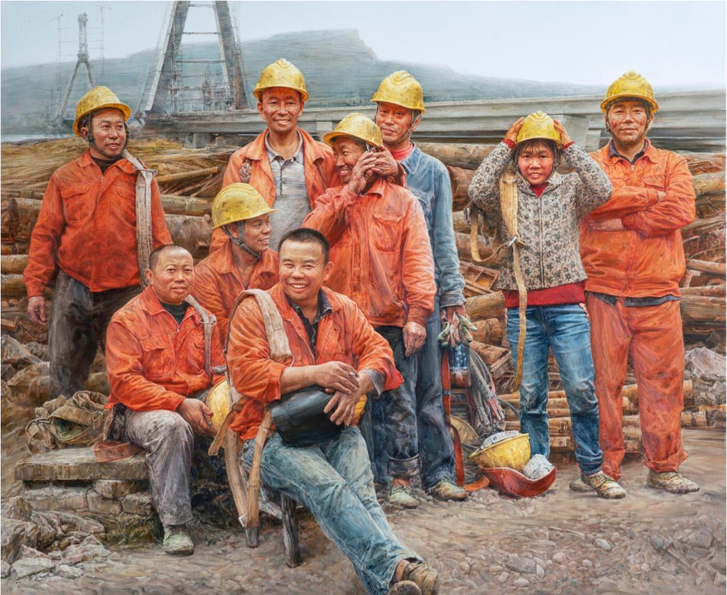 5《路桥人》张宏伟   油画 195×160cm 2021年