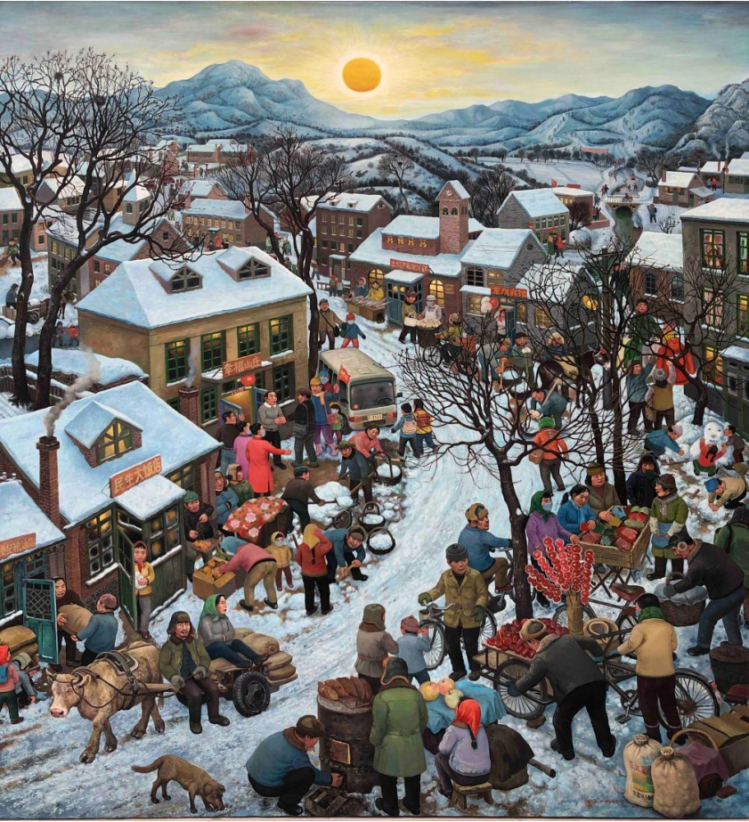 《野草滩，冰雪之旅》（又名《农民》） 陈树中  油画 228x213cm  2016年