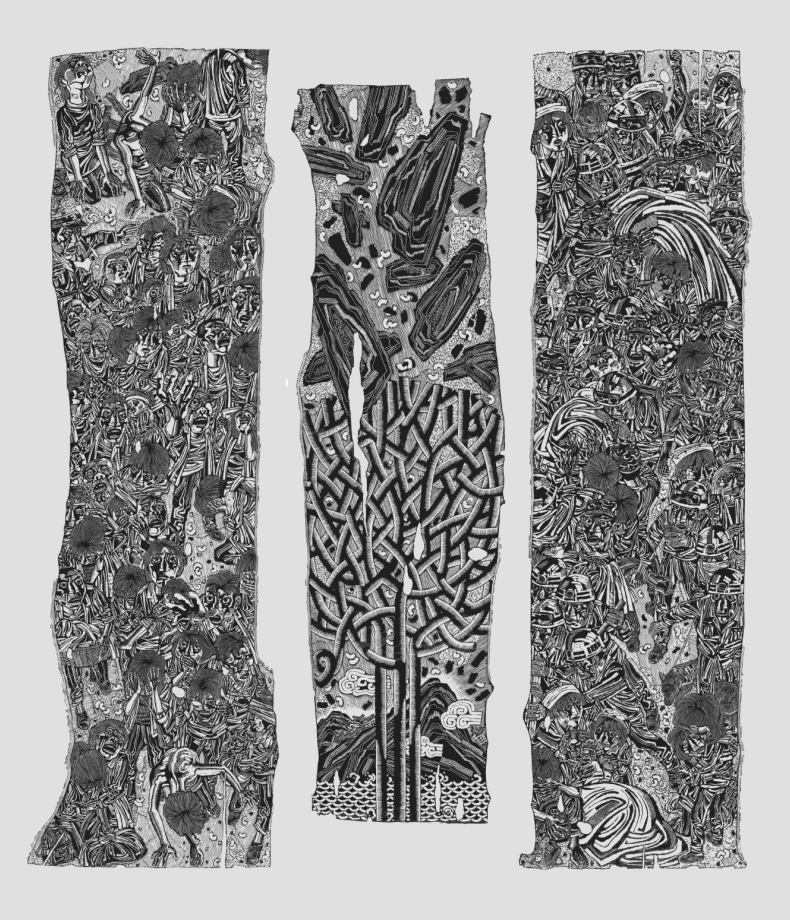 《汶川·汶川》 康宁 版画 200cmx180cm  2022年