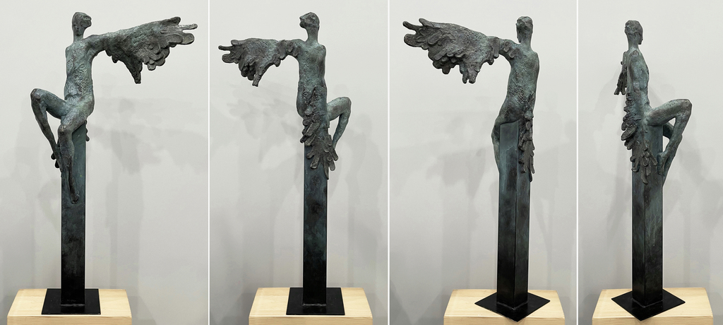 朱君如 《象征》 综合材料 电脑着色仿铜、仿石  26X20X70cm 2020年