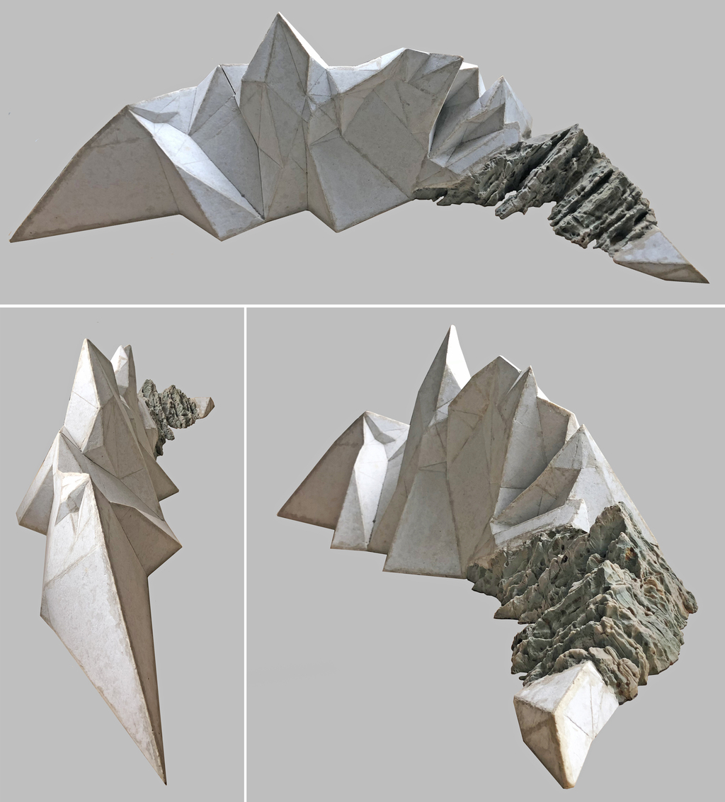 朱君如 《山语》 水泥板、石材  135x40x45cm  2012年