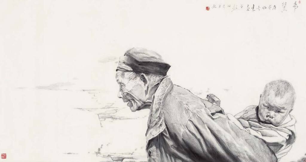 2 丁中一 希冀  96cm×180cm 中国画