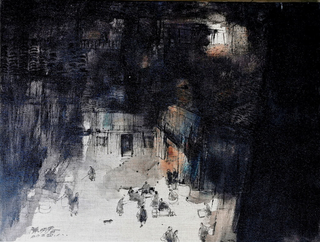 陈明春 《家有客来》布面油画 80cm×60cm 2024年_调整大小
