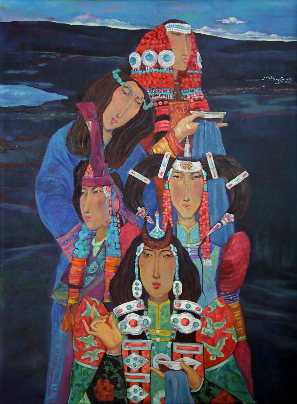 乌兰 《祈福》 丙烯 90cmx130cm 2021年