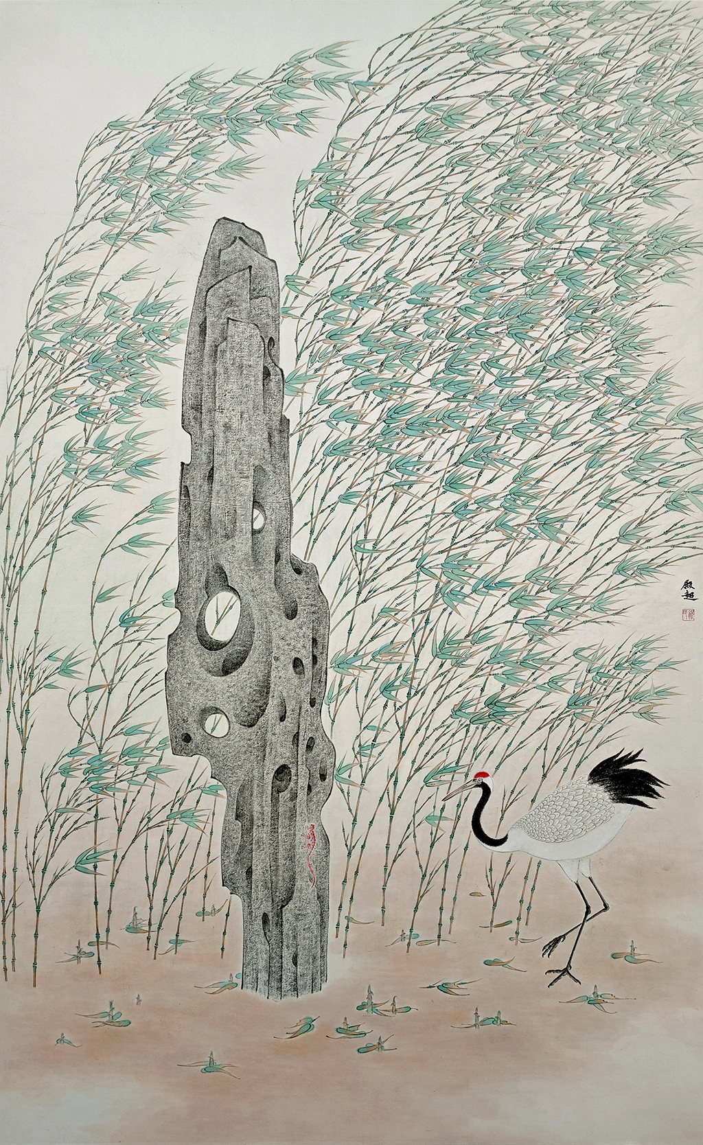 祝殿超《惊春》 中国画 97×160厘米 2024年