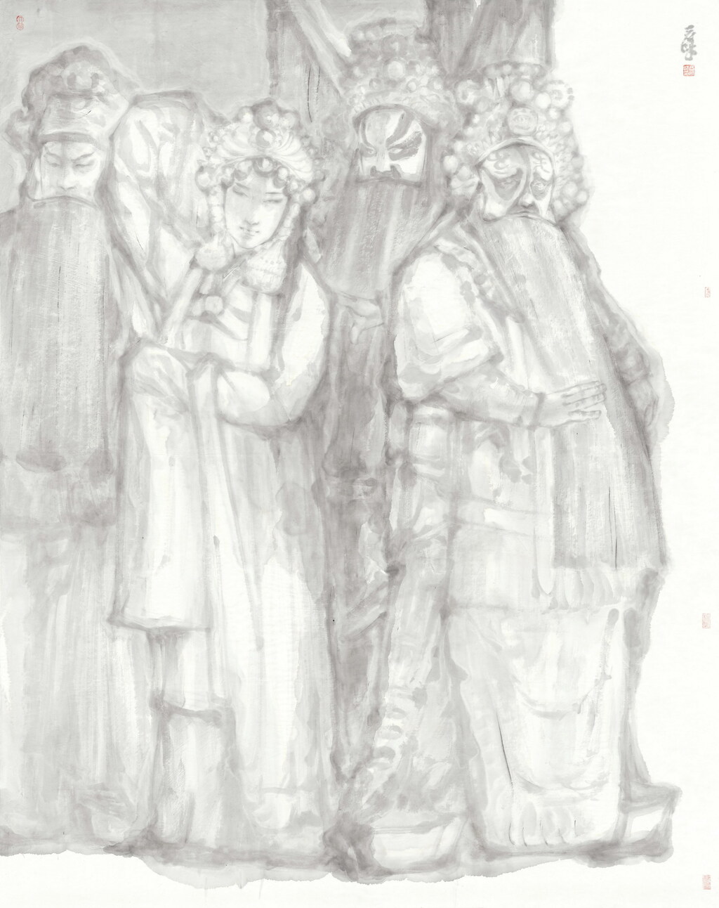 5《民族瑰宝之水墨梨园  1》180X145cm  2020 高冠峰