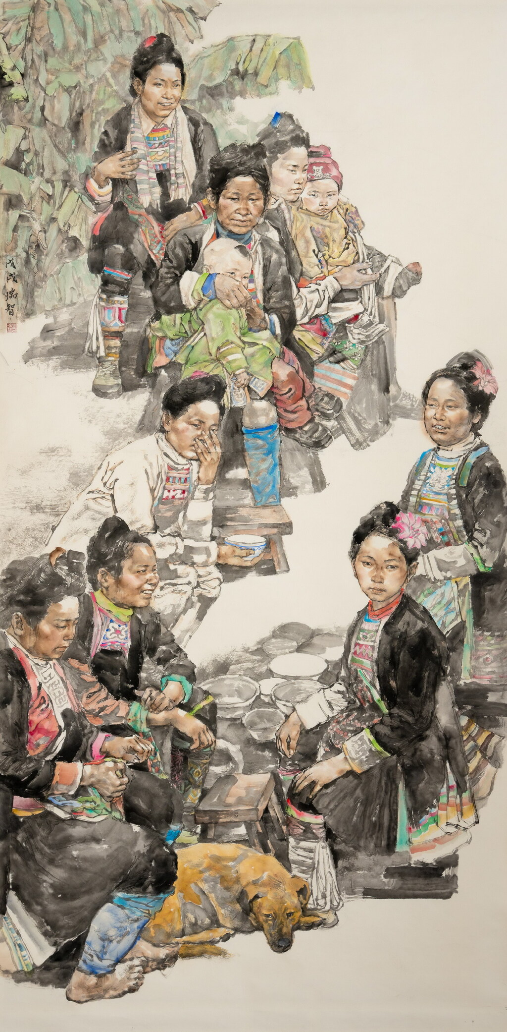 8《岜莎姐妹》纸本水墨120x240cm 2018 